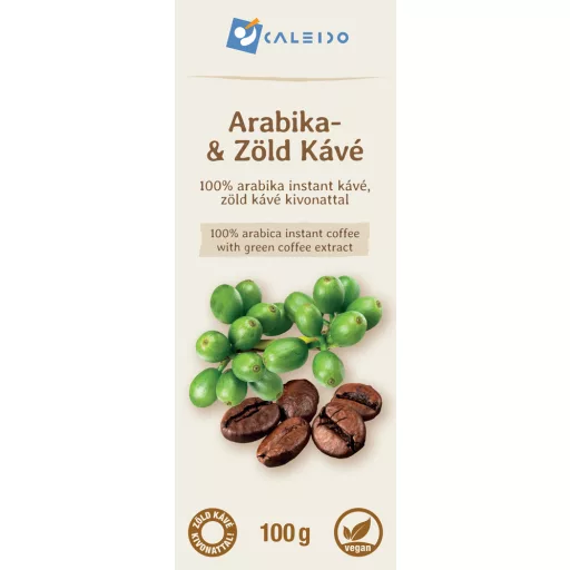 Caleido Arabica a Zelená Instant Káva 100 g označení
