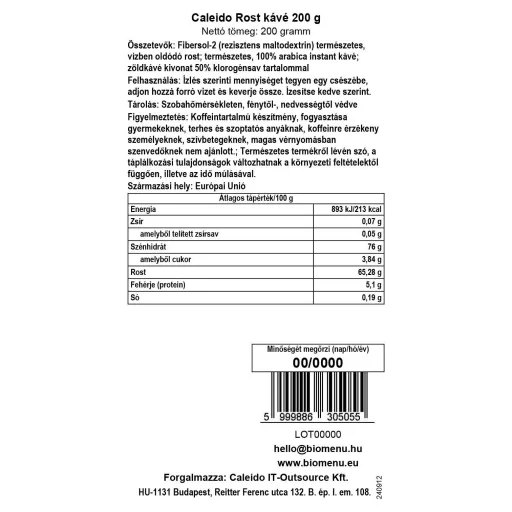 Caleido Vláknina Káva 200 g označení