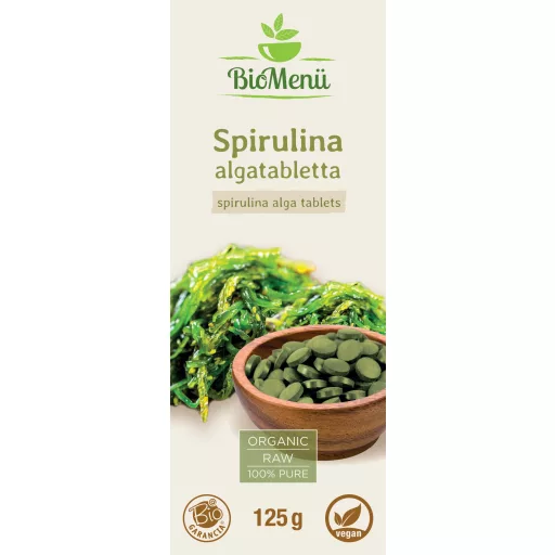 BioMenü Bio SPIRULINA ŘASA tablety 125 g označení