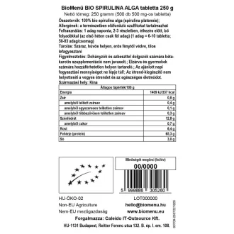BioMenü bio Spirulina tablety 250 g obrázek produktu