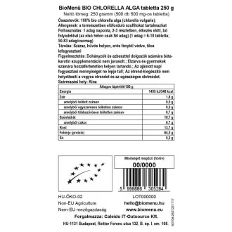 BioMenü bio Chlorella tablety 250 g obrázek produktu