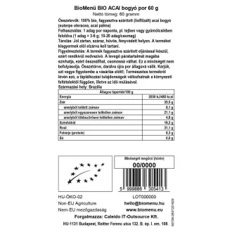 BioMenü bio Acai Bobule prášek 60 g obrázek produktu