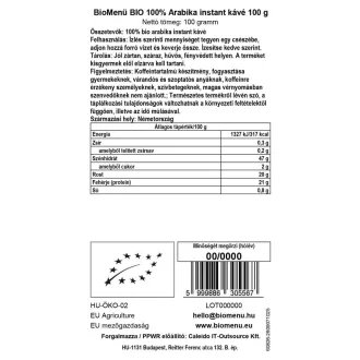 BioMenü bio 100% Arabica instantní Káva 100 g obrázek produktu
