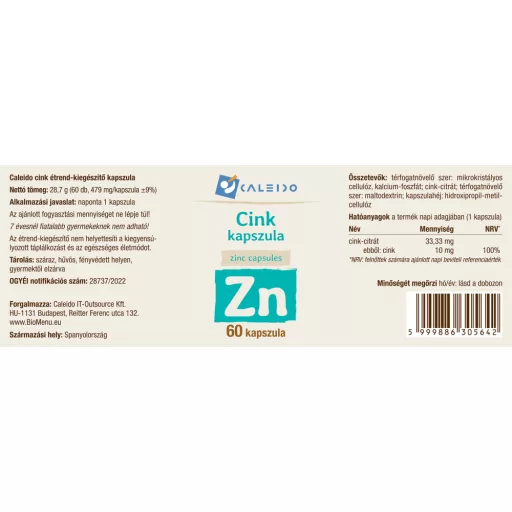 Caleido Zinkové kapsle 60 ks surovina