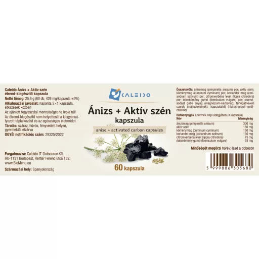 Caleido Anýz + Aktivní Uhlí kapsle 60 ks označení
