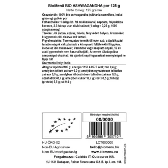 BioMenü bio Ashwagandha prášek 125 g obrázek produktu