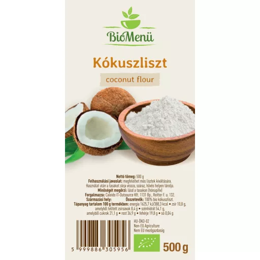 BioMenü Bio KOKOSOVÁ MOUKA 500 g označení