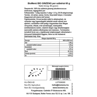 BioMenü bio Ženšen Sibiřský prášek 60 g obrázek produktu