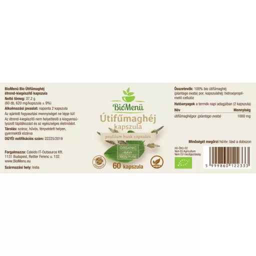 BioMenü bio Jitrocelové Slupky kapsle 60 db označení