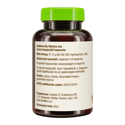 BioMenü bio Matcha Čaj kapsle 60 ks