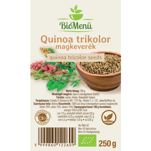 BioMenü Bio QUINOA trikolora směs semen 250 g označení