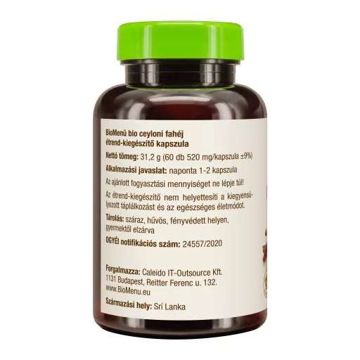 BioMenü bio Cejlonská Skořice kapsle 60 ks obrázek produktu vlevo