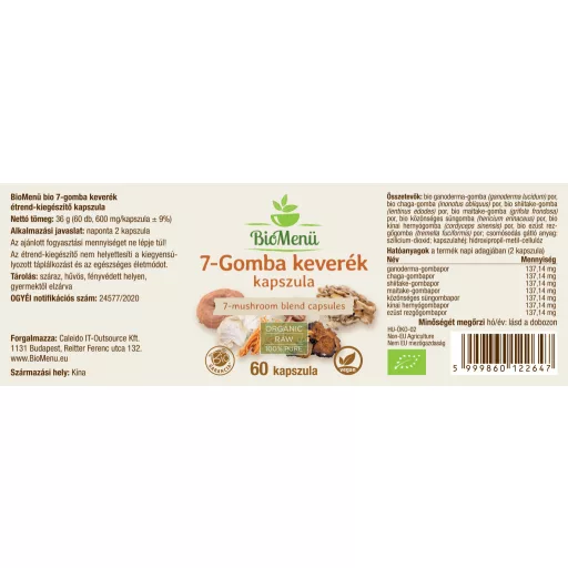 BioMenü bio 7-Houbová Směs kapsle 60 ks označení