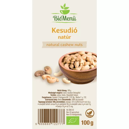 BioMenü Bio Kešu 100 g označení
