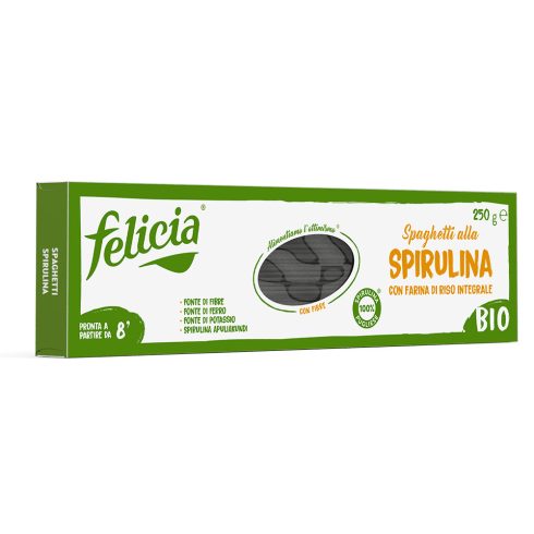 Felicia Bio Hnědá Rýže Spirulina Špagety bezlepkové těstoviny 250 g