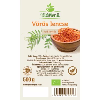 BioMenü Bio červená Čočka 500 g obrázek produktu