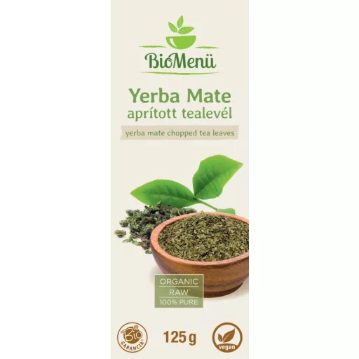 BioMenü Bio Yerba Maté řezané čajové lístky 125 g označení