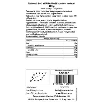 BioMenü Bio Yerba Maté řezané čajové lístky 125 g obrázek produktu