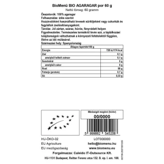BioMenü Bio Agar-agar prášek 60 g obrázek produktu