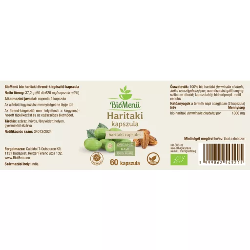 BioMenü bio Haritaki kapsle 60 ks BLÍZKO DATA EXPIRACE