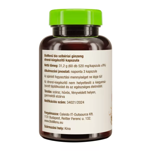 BioMenü bio Ženšen Sibiřský kapsle 60 ks