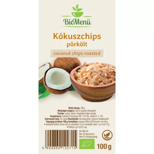 BioMenü Bio KOKOSOVÉ CHIPSY pražené 100 g označení