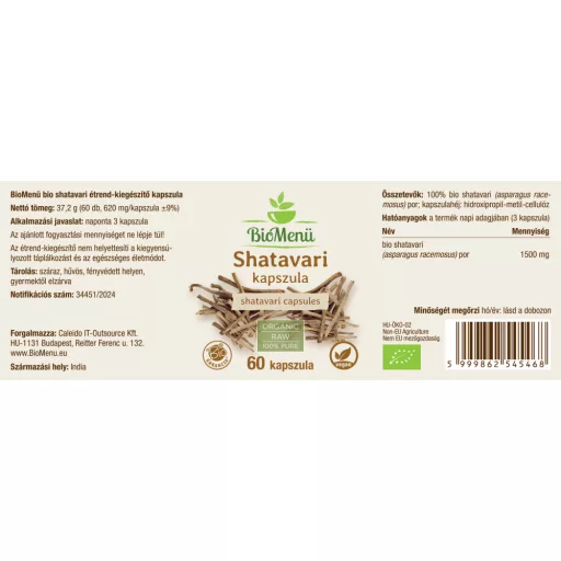 BioMenü bio Šatavari kapsle 60 ks označení