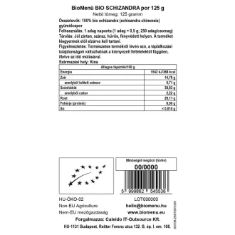 BioMenü Bio Schizandra prášek 125 g obrázek produktu