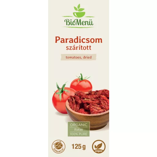 BioMenü Bio Rajčata, Sušená 125 g označení
