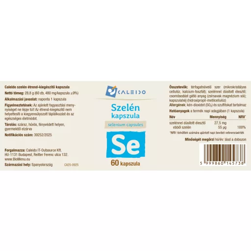 Caleido Selenové kapsle 60 ks označení
