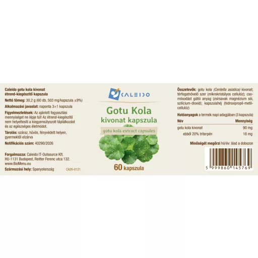 Caleido Gotu Kola extrakt kapsle 60 ks označení