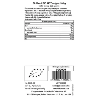BioMenü organický MCT olej v prášku 200 g obrázek produktu