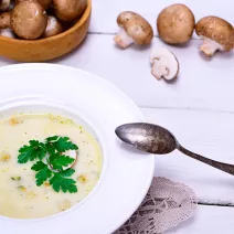 Estragonová houbová polévka s Ganodermou