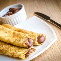 Bezlepkové tapiokové palačinky s domácím čokoládovým krémem